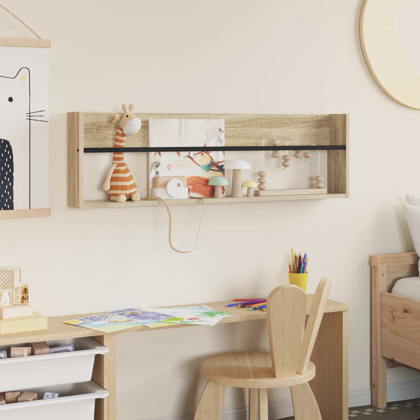 VidaXL Tijdschrift Rek Sonoma Eiken 100 x 12 x 30 cm Bewerkt hout