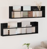 VidaXL Tijdschrift Rek 2 pcs Zwart Eiken 100 x 12 x 30 cm Bewerkt hout