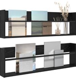 VidaXL Tijdschrift Rek 2 pcs Zwart Eiken 100 x 12 x 30 cm Bewerkt hout