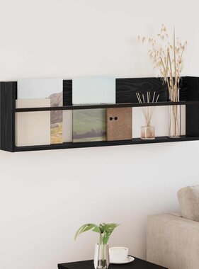 VidaXL Tijdschrift Rek Zwart Eiken 100 x 12 x 30 cm Bewerkt hout