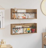 VidaXL Tijdschrift Rek met plank 2 pcs Artisan Eiken 80 x 12 x 30 cm