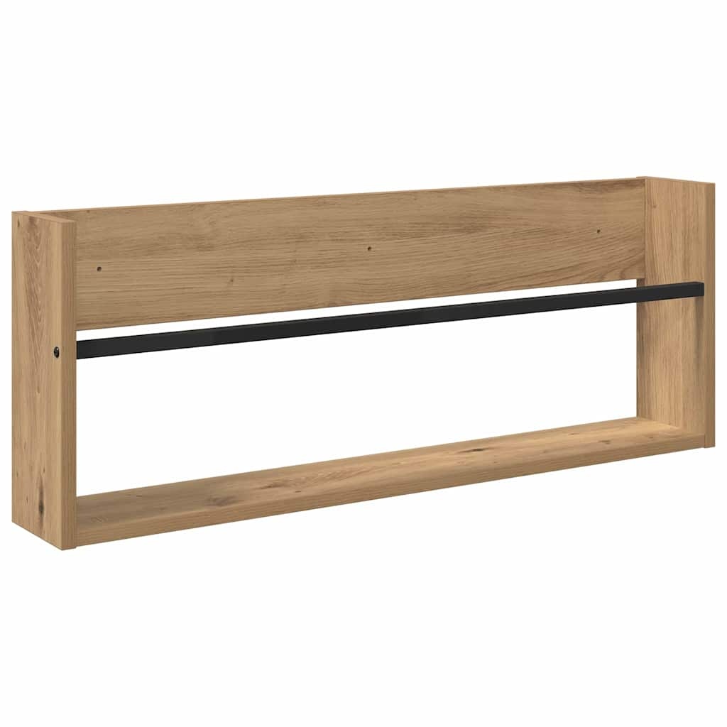 VidaXL Tijdschrift Rek met plank 2 pcs Artisan Eiken 80 x 12 x 30 cm