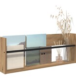VidaXL Tijdschrift Rek Artisan Eiken 80 x 12 x 30 cm Bewerkt hout