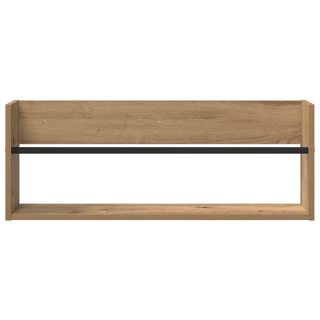 VidaXL Tijdschrift Rek Artisan Eiken 80 x 12 x 30 cm Bewerkt hout