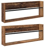 VidaXL Tijdschrift Rek 2 pcs Oudhout 80 x 12 x 30 cm Bewerkt hout