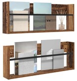 VidaXL Tijdschrift Rek 2 pcs Oudhout 80 x 12 x 30 cm Bewerkt hout