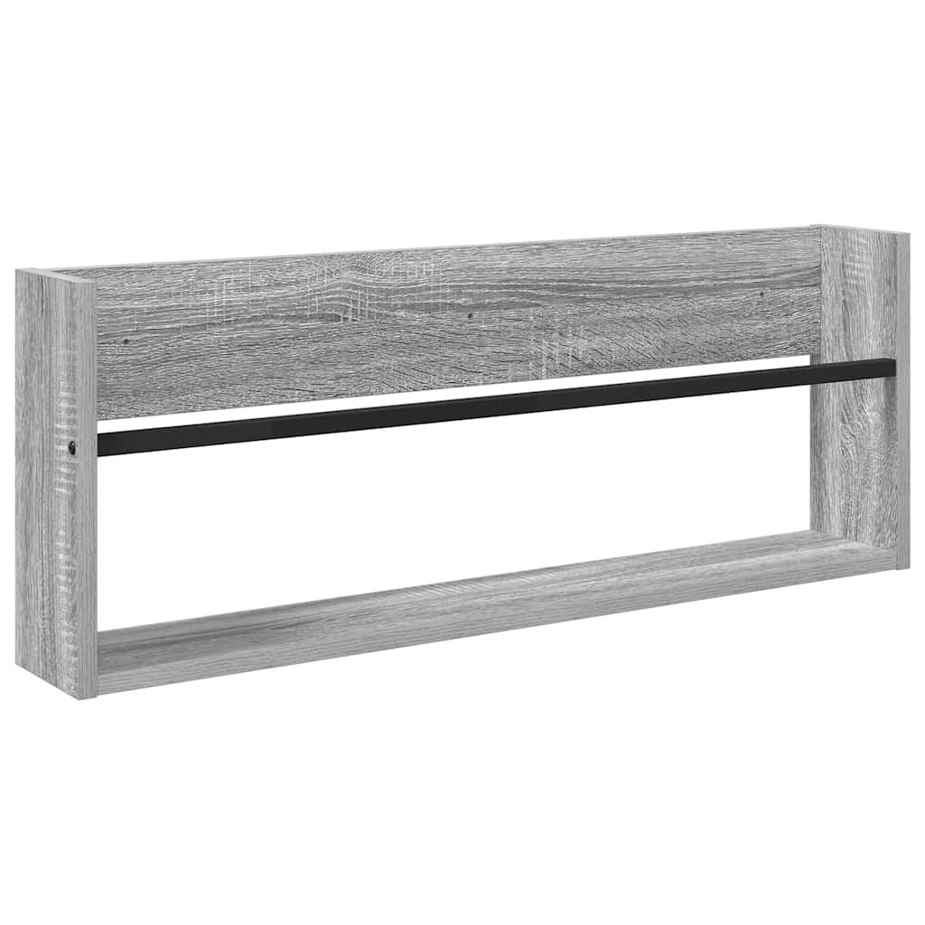 VidaXL Tijdschrift Rek 2 pcs Grijs Sonoma 80 x 12 x 30 cm Bewerkt hout