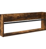 VidaXL Tijdschrift Rek Gerookt eiken 80 x 12 x 30 cm Bewerkt hout