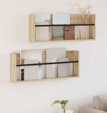 VidaXL Tijdschrift Rek 2 pcs Sonoma Eiken 80 x 12 x 30 cm Bewerkt hout