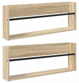 VidaXL Tijdschrift Rek 2 pcs Sonoma Eiken 80 x 12 x 30 cm Bewerkt hout