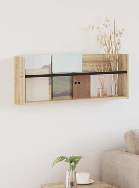 VidaXL Tijdschrift Rek Sonoma Eiken 80 x 12 x 30 cm Bewerkt hout