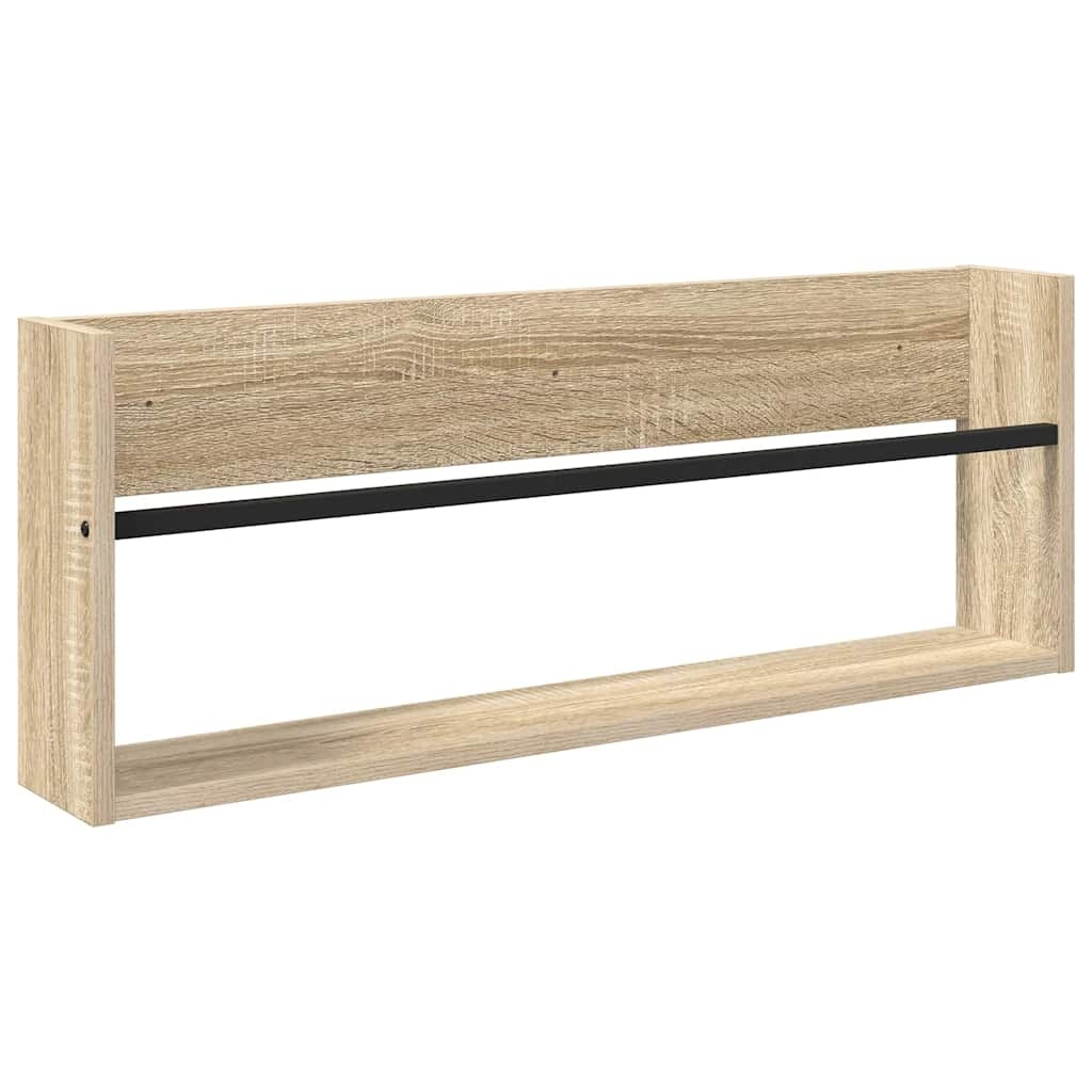 VidaXL Tijdschrift Rek Sonoma Eiken 80 x 12 x 30 cm Bewerkt hout