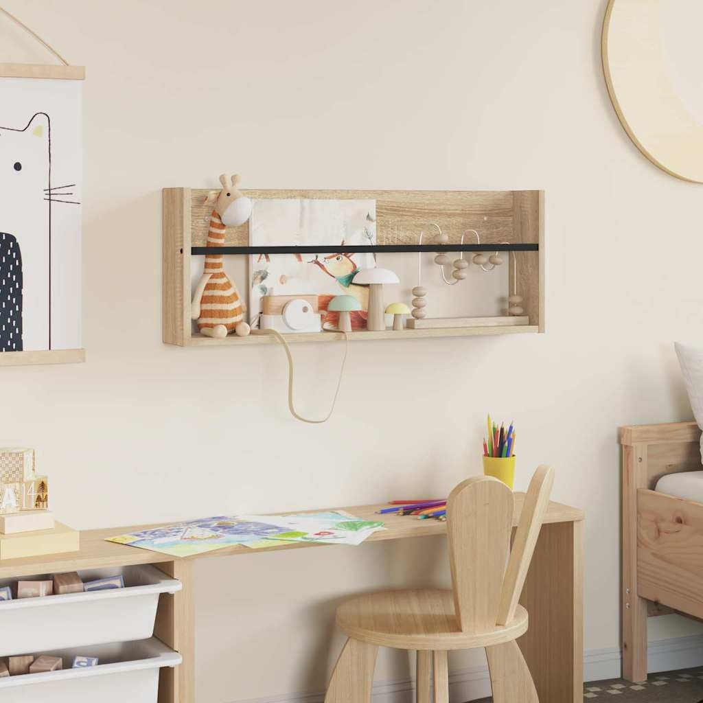 VidaXL Tijdschrift Rek Sonoma Eiken 80 x 12 x 30 cm Bewerkt hout