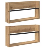 VidaXL Tijdschrift Rek met plank 2 pcs Artisan Eiken 60 x 12 x 30 cm