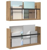 VidaXL Tijdschrift Rek met plank 2 pcs Artisan Eiken 60 x 12 x 30 cm