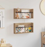 VidaXL Tijdschrift Rek met plank 2 pcs Artisan Eiken 60 x 12 x 30 cm