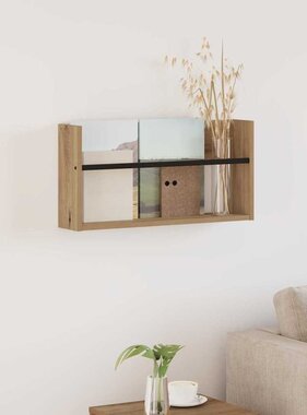 VidaXL Tijdschrift Rek Artisan Eiken 60 x 12 x 30 cm Bewerkt hout