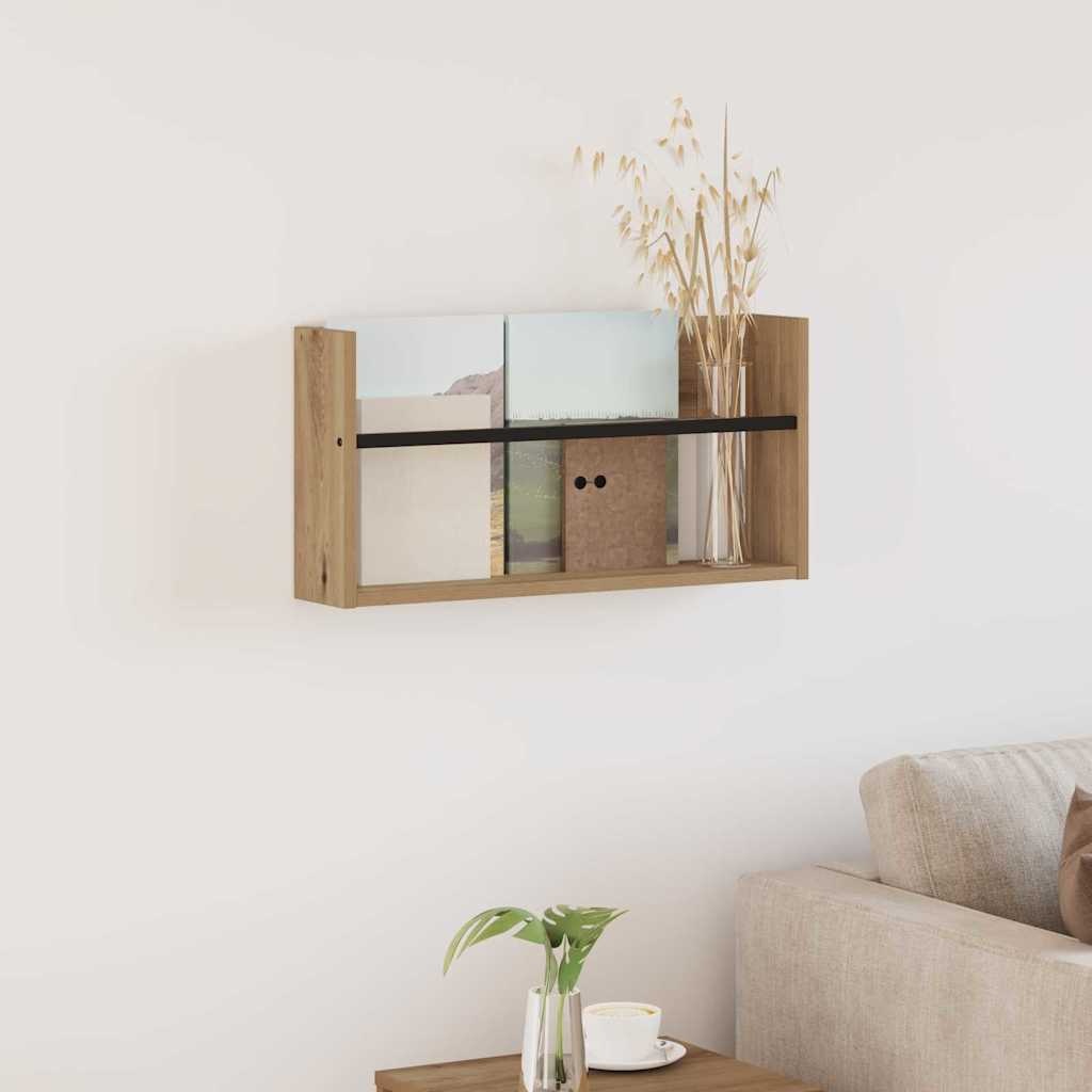 VidaXL Tijdschrift Rek Artisan Eiken 60 x 12 x 30 cm Bewerkt hout