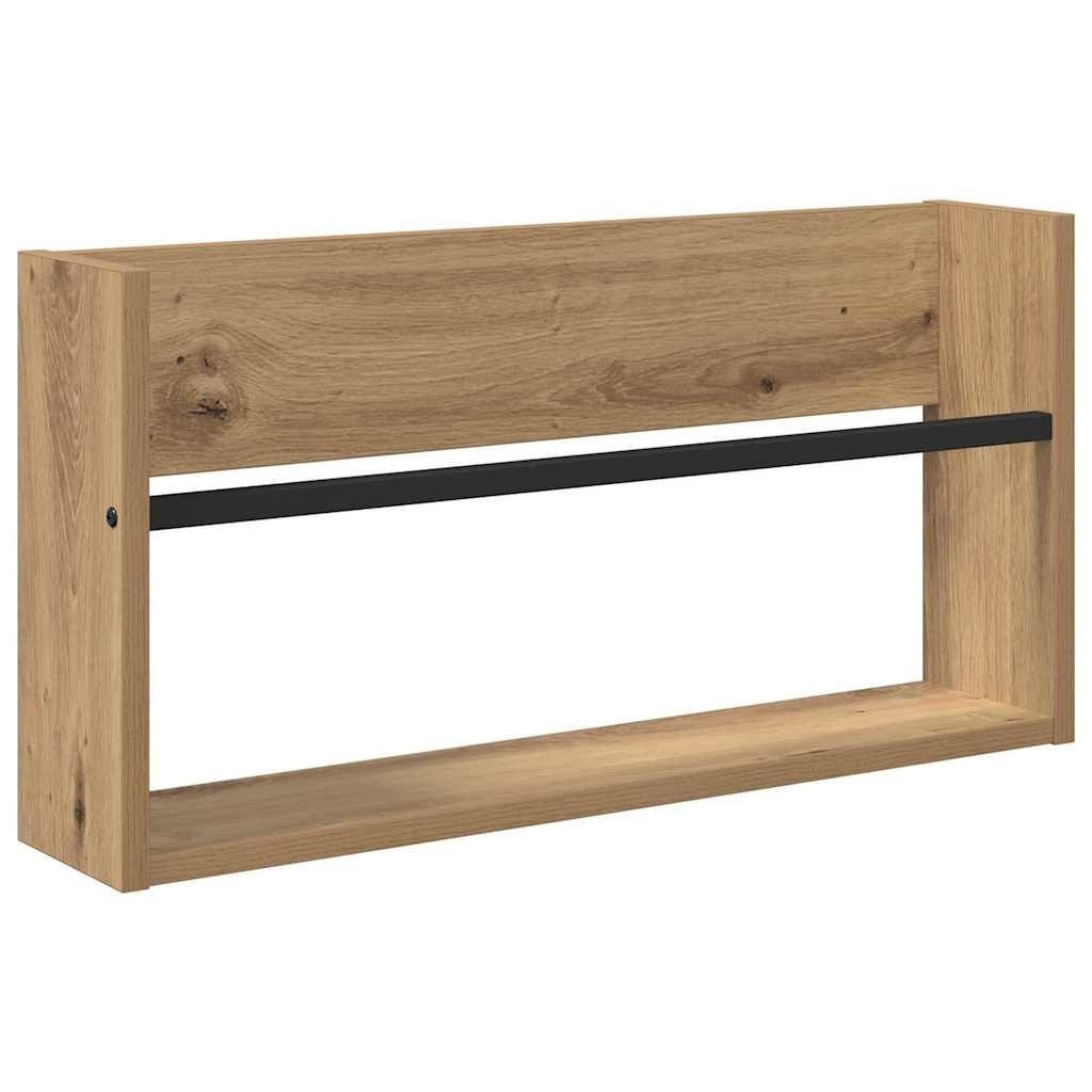 VidaXL Tijdschrift Rek Artisan Eiken 60 x 12 x 30 cm Bewerkt hout