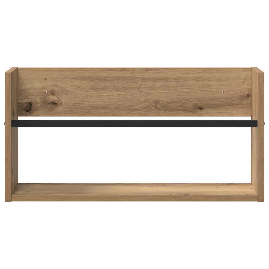 VidaXL Tijdschrift Rek Artisan Eiken 60 x 12 x 30 cm Bewerkt hout