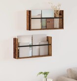 VidaXL Tijdschrift Rek 2 pcs Oudhout 60 x 12 x 30 cm Bewerkt hout