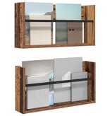 VidaXL Tijdschrift Rek 2 pcs Oudhout 60 x 12 x 30 cm Bewerkt hout