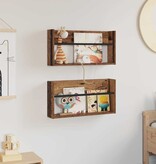 VidaXL Tijdschrift Rek 2 pcs Oudhout 60 x 12 x 30 cm Bewerkt hout