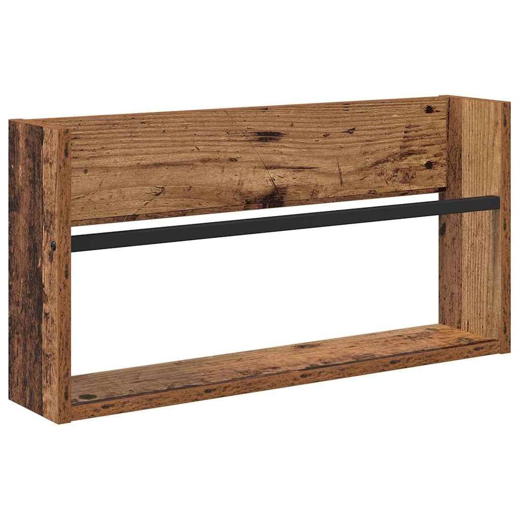 VidaXL Tijdschrift Rek 2 pcs Oudhout 60 x 12 x 30 cm Bewerkt hout