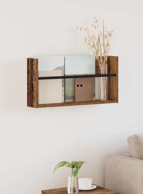 VidaXL Tijdschrift Rek met plank Oudhout 60 x 12 x 30 cm Bewerkt hout