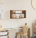 VidaXL Tijdschrift Rek met plank Oudhout 60 x 12 x 30 cm Bewerkt hout