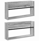 VidaXL Tijdschrift Rek 2 pcs Grijs Sonoma 60 x 12 x 30 cm Bewerkt hout