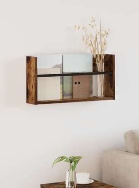 VidaXL Tijdschrift Rek Gerookt eiken 60 x 12 x 30 cm Bewerkt hout