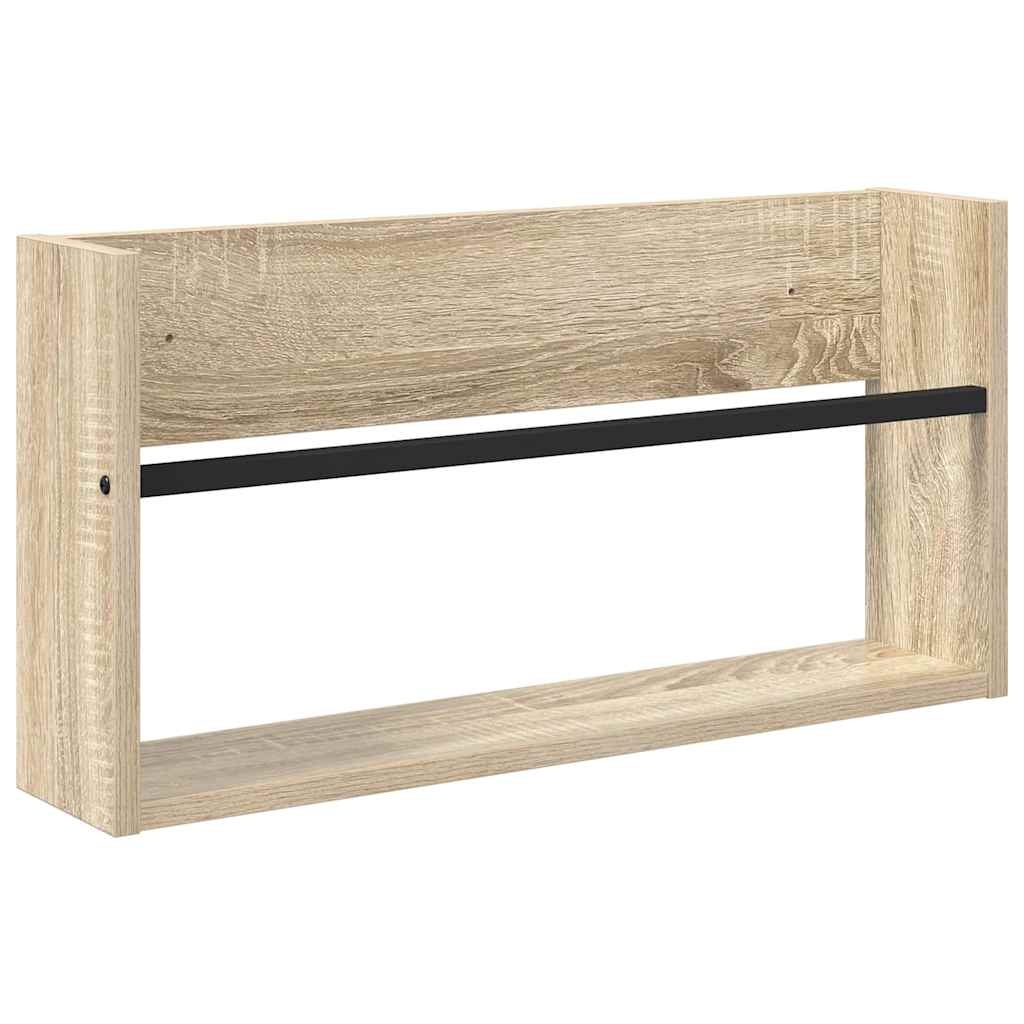 VidaXL Tijdschrift Rek Sonoma Eiken 60 x 12 x 30 cm Bewerkt hout