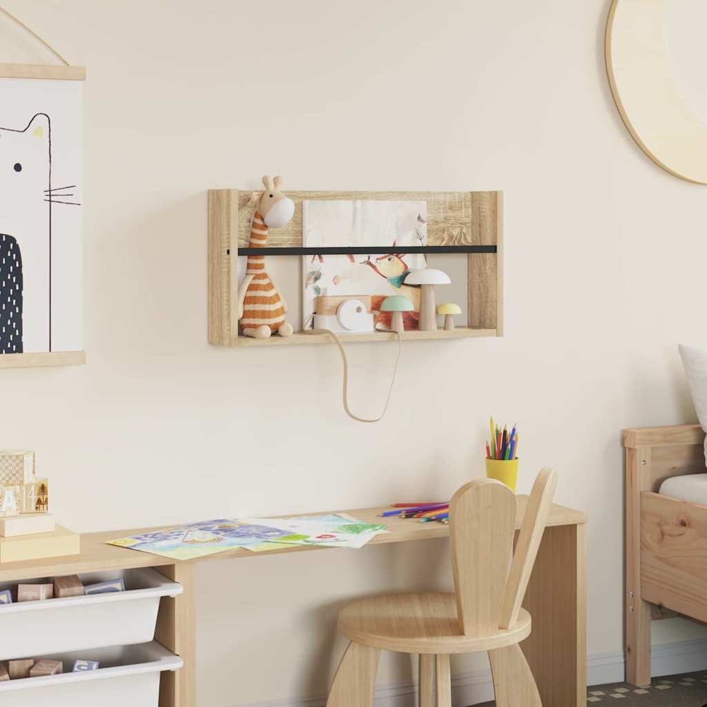 VidaXL Tijdschrift Rek Sonoma Eiken 60 x 12 x 30 cm Bewerkt hout