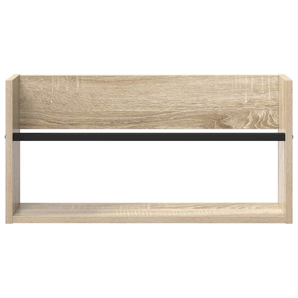 VidaXL Tijdschrift Rek Sonoma Eiken 60 x 12 x 30 cm Bewerkt hout