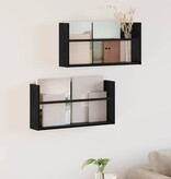 VidaXL Tijdschrift Rek 2 pcs Zwart Eiken 60 x 12 x 30 cm Bewerkt hout