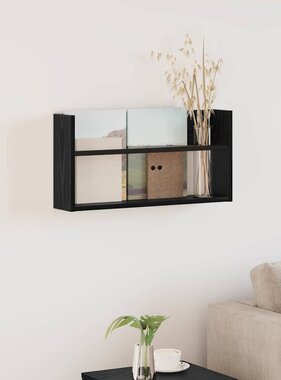 VidaXL Tijdschrift Rek Zwart Eiken 60 x 12 x 30 cm Bewerkt hout