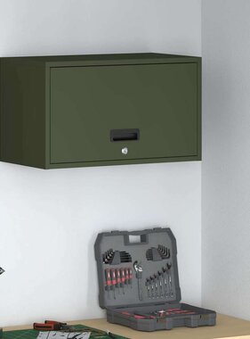 VidaXL Wandkast voor Garage Olijfgroen 60 x 33 x 35 cm