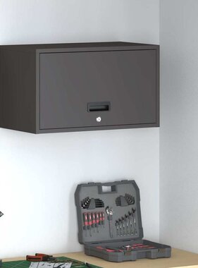 VidaXL Wandkast voor Garage Zwart 60 x 33 x 35 cm Poedercoating staal