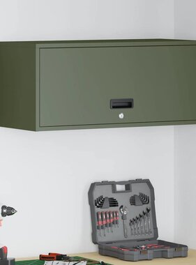 VidaXL Wandkast voor Garage Olijfgroen 80 x 33 x 35 cm