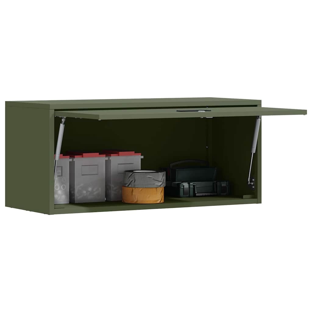 VidaXL Wandkast voor Garage Olijfgroen 80 x 33 x 35 cm