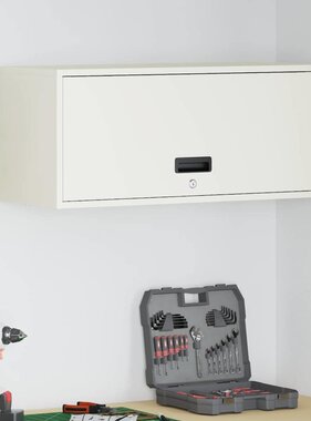 VidaXL Wandkast voor Garage Wit 80 x 33 x 35 cm Poedercoating staal