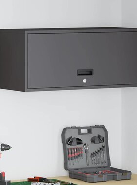 VidaXL Wandkast voor Garage Zwart 80 x 33 x 35 cm Poedercoating staal