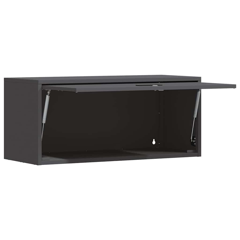 VidaXL Wandkast voor Garage Zwart 80 x 33 x 35 cm Poedercoating staal