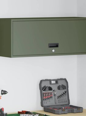 VidaXL Wandkast voor Garage Olijfgroen 90 x 33 x 35 cm