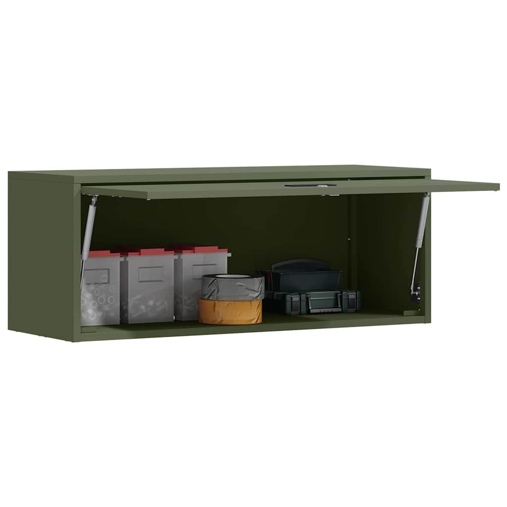 VidaXL Wandkast voor Garage Olijfgroen 90 x 33 x 35 cm