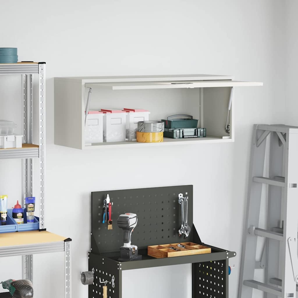 VidaXL Wandkast voor Garage Wit 90 x 33 x 35 cm Poedercoating staal