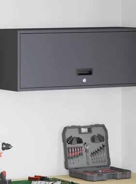 VidaXL Wandkast voor Garage Zwart 90 x 33 x 35 cm Poedercoating staal