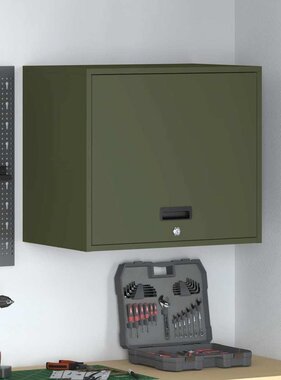 VidaXL Wandkast voor Garage Olijfgroen 60 x 40 x 53 cm