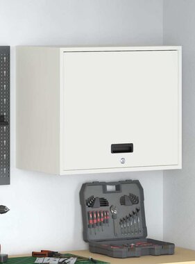 VidaXL Wandkast voor Garage Wit 60 x 40 x 53 cm Poedercoating staal